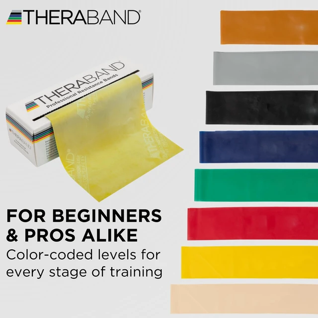 Alt view image 7 of 7 - Resistance Bands, Exercise Band, Physical Therapy, Rubber, Yellow | Professional 6 yard latex band roll for physical therapy, home workouts and upper body, lower body and core exercise
