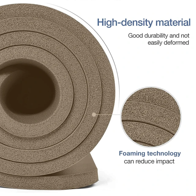 Alt view image 4 of 7 - Yoga Mat Non Slip, 10/15mm Thick NBR Extra Thick Yoga Mat | Anti-Tear Exercise Mat with Carrying Strap and Bag, Workout Mats for Home, Yoga, Pilates, 72"L x 32"/24"W x 0.6"/0.4"TH