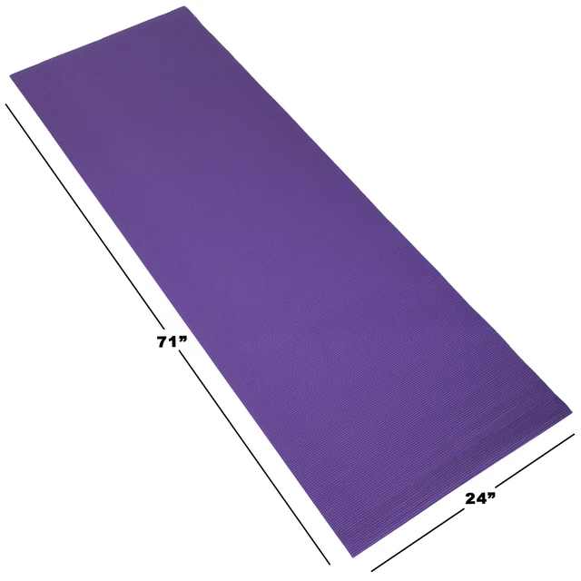 Alt view image 4 of 7 - Yoga Mat - Thick Double-Sided Foam Gym and Workout Equipment - Padded Fitness Surface for Pilates with Carrying Strap