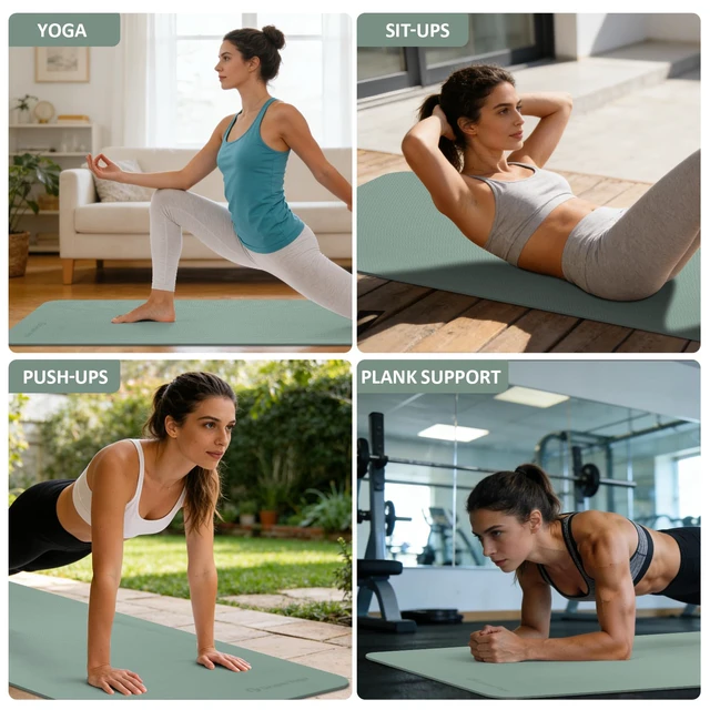 Alt view image 7 of 7 - Yoga Mat Non Slip, 72"L x 24"W x 0.24"/0.32"TH, Anti-Tear Exercise Mat with Carrying Strap and Bag, Pro TPE Yoga Mats for Women, Workout Mats for Home, Pilates and Floor Exercises