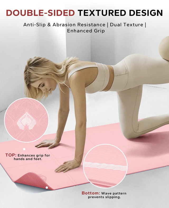Alt view image 3 of 6 - Foldable Yoga Mat - 72"x24"x0.24" (6mm), Non-Slip TPE Exercise Mat | Ideal for Home Workout, Yoga, Pilates, Stretching & Travel, Durable & Eco-Friendly, Includes Carry Bag