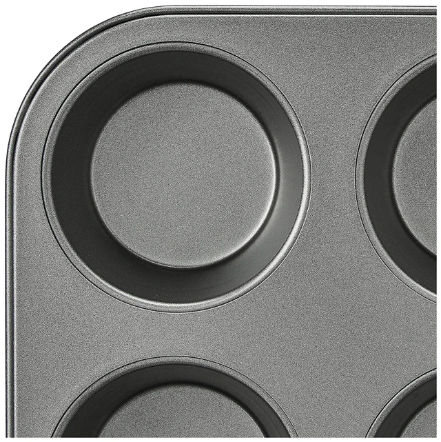 Alt view image 6 of 6 - Nonstick Muffin Pan, Set of 2, Sturdy, Oven Safe, Bakes Evenly, Easy to Clean, 12 Cups, Gray, 13.9x10.55x1.22"