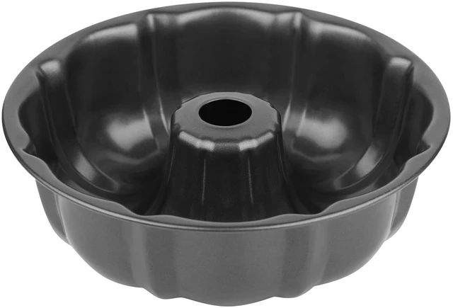 Main image of 9.5" Non-Stick Carbon Steel Fluted Tube Cake Pan | For Pound Cake Jello Gelatin Flan Chocoflan, Heavy Duty, Non-Stick Easy Release, Sturdy Baking pan