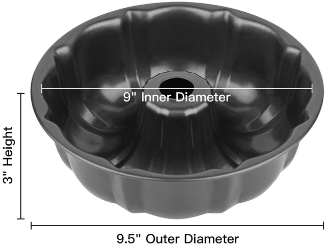 Alt view image 2 of 7 - 9.5" Non-Stick Carbon Steel Fluted Tube Cake Pan | For Pound Cake Jello Gelatin Flan Chocoflan, Heavy Duty, Non-Stick Easy Release, Sturdy Baking pan