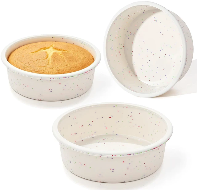 Main image of 6 Inch Round Cake Pan Set, 3 Pack Silicone Mold with Metal Frame | Great for Multiple Cake Creations, Cheesecake, Ring Cake, Desserts and Everyday Baking with Easy Cleanup