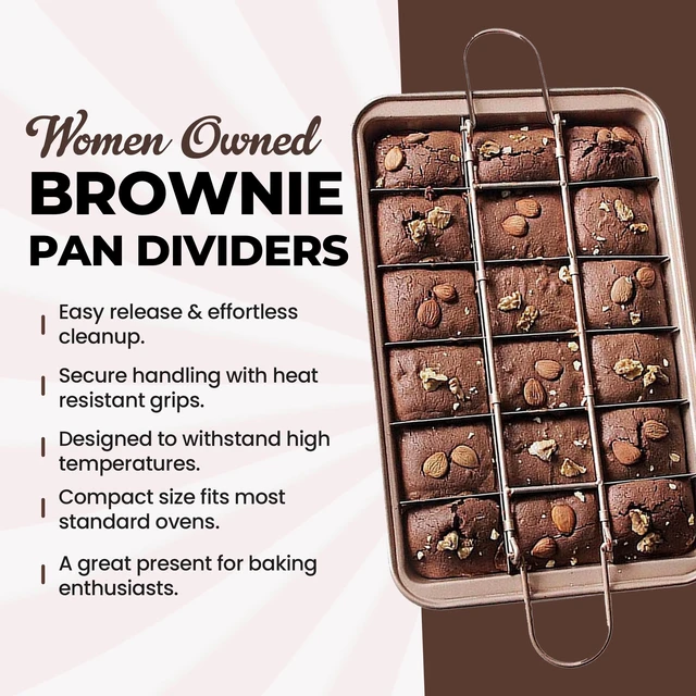 Alt view image 3 of 7 - Brownie Pan with Dividers, Non Stick Baking Pan Sets, Carbon Steel Bakeware Tray with Grips for Oven Baking, 18 Pre-Cut Square Molds for Brownies (12'' X 8'' X 2'')