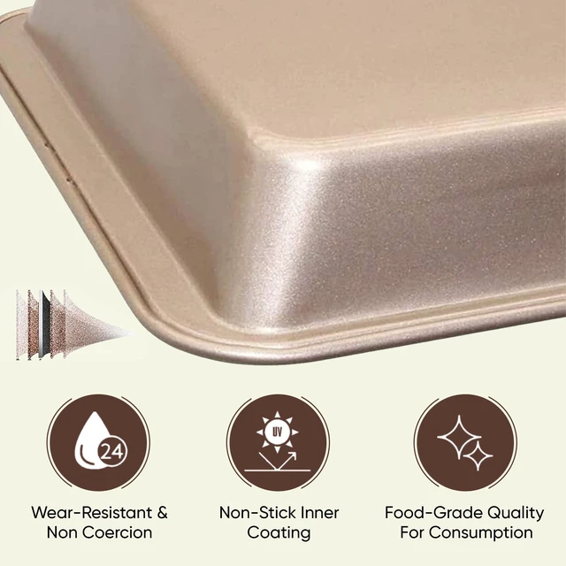 Alt view image 6 of 7 - Brownie Pan with Dividers, Non Stick Baking Pan Sets, Carbon Steel Bakeware Tray with Grips for Oven Baking, 18 Pre-Cut Square Molds for Brownies (12'' X 8'' X 2'')