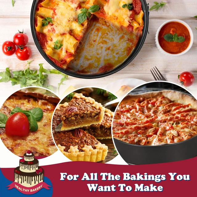 Alt view image 6 of 6 - 9 Inch Non-stick Cheesecake Pan Springform Pan with Removable Bottom/Leakproof - Black