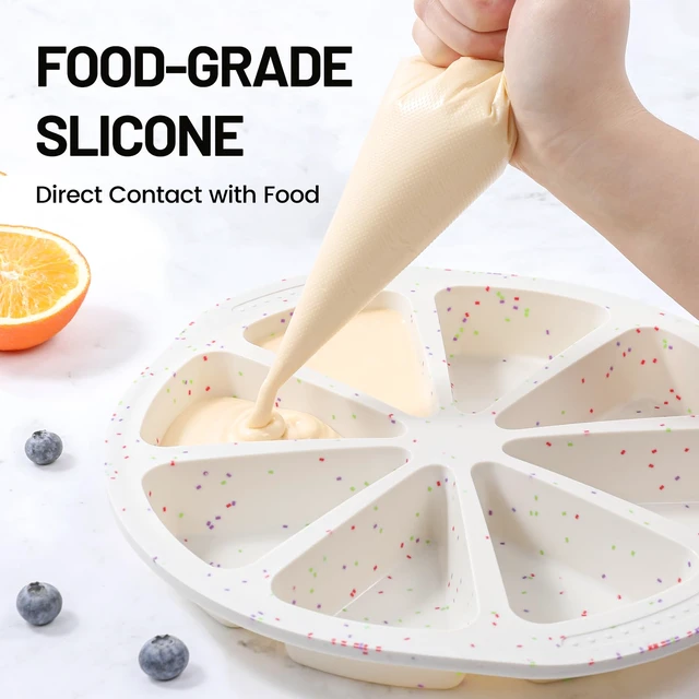 Alt view image 5 of 7 - Silicone Scone Pan with Reinforce Frame, 8-Cavity Triangle Cake Mold | Nonstick Scone Mold With Non-Slip Handles for Brownies, Muffins, Cheesecake, Wedge Pan for Oven, Dishwasher Safe, BPA-Free