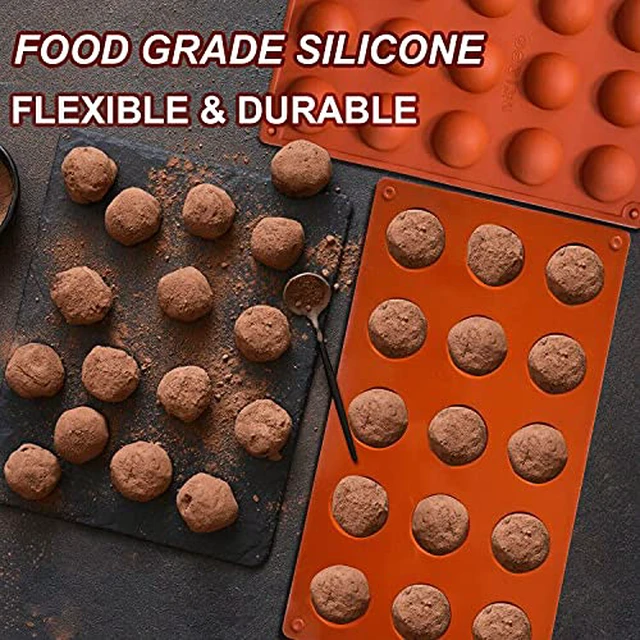 Alt view image 3 of 7 - Small 15-Cavity Semi Sphere Silicone Molds Non-Stick,2 Packs Half Sphere Silicone Baking Molds for Making Jelly, Chocolates and Cake