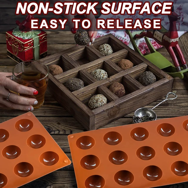 Alt view image 2 of 7 - Small 15-Cavity Semi Sphere Silicone Molds Non-Stick,2 Packs Half Sphere Silicone Baking Molds for Making Jelly, Chocolates and Cake