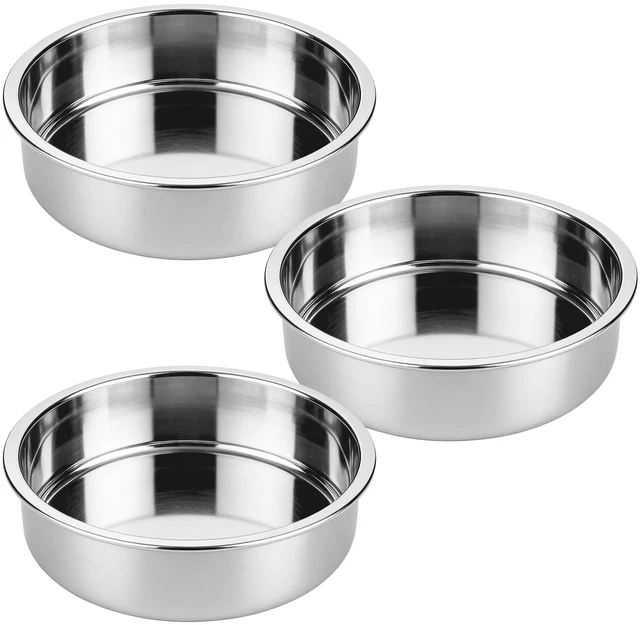 Main image of 3PCS 8" Round Stainless Steel Even Heating Cake Pans for Baking | Stackable Design, Perfect for Layer Cakes Birthday Parties & Weddings, Dishwasher Safe, Ideal for Home Bakers