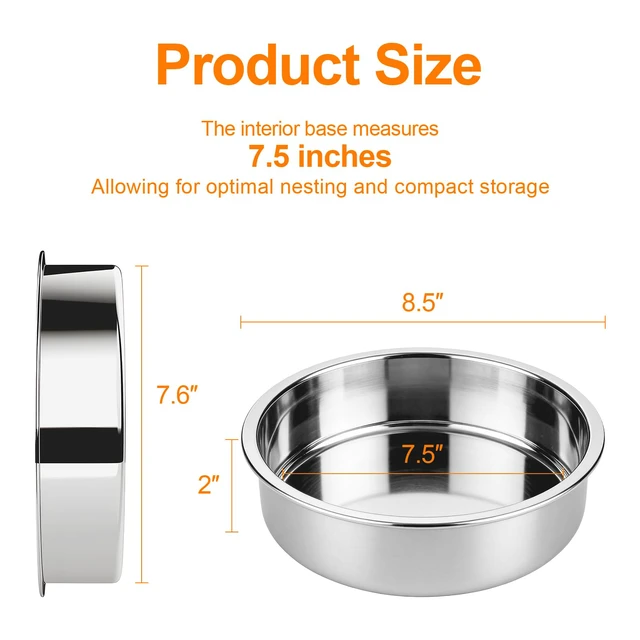Alt view image 2 of 7 - 3PCS 8" Round Stainless Steel Even Heating Cake Pans for Baking | Stackable Design, Perfect for Layer Cakes Birthday Parties & Weddings, Dishwasher Safe, Ideal for Home Bakers