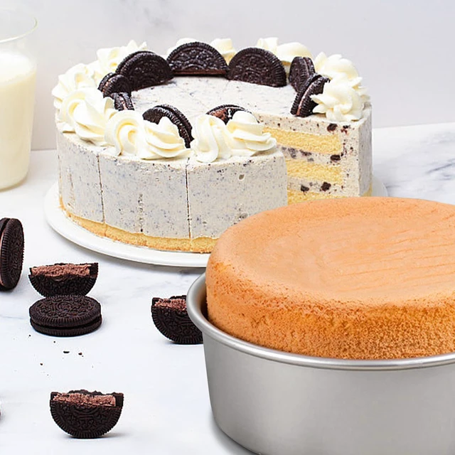 Alt view image 6 of 7 - Round Cake Pan Set of 3 (6 x 3 inch/8 x 3 inch/10 x 3 inch), Aluminum Baking Pans for Layer Cakes, Heavy Duty Non-Stick, Evenly Baking Tools for Home Kitchen, Birthday Wedding Anniversary
