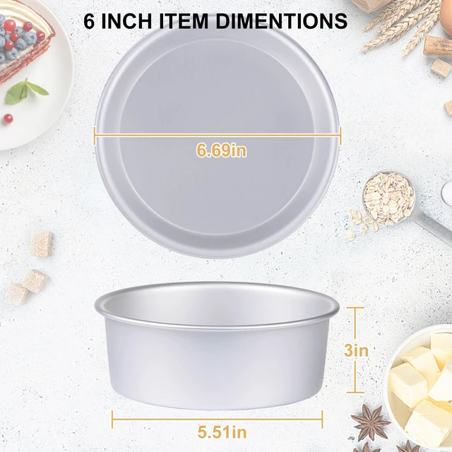 Alt view image 7 of 7 - Round Cake Pan Set of 3 (6 x 3 inch/8 x 3 inch/10 x 3 inch), Aluminum Baking Pans for Layer Cakes, Heavy Duty Non-Stick, Evenly Baking Tools for Home Kitchen, Birthday Wedding Anniversary