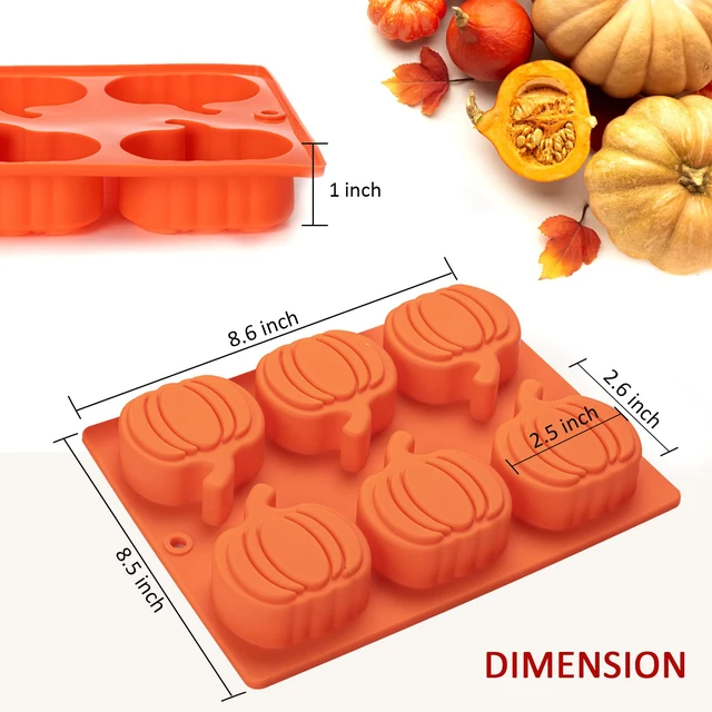 Alt view image 4 of 7 - Silicone Pumpkin Molds, 2 Pack Pumpkin-Shaped Cake Molds Thanksgiving Cookie Molds Muffin Cupcake Pan Hot Chocolate Bomb Mold for Halloween Thanksgiving Fall Baking and Wax Melts Soap Making