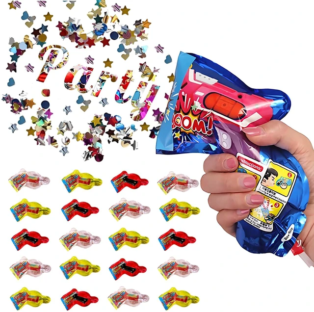 Main image of Inflatable Fireworks Gun,20PCS Party Toys Confetti Fireworks Handheld Confetti Poppers Multicolor with Novelty Design Party Supplies for New Year Birthday Christmas Wedding Graduation