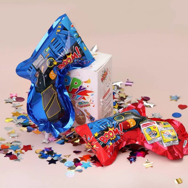Alt view image 6 of 6 - Inflatable Fireworks Gun,20PCS Party Toys Confetti Fireworks Handheld Confetti Poppers Multicolor with Novelty Design Party Supplies for New Year Birthday Christmas Wedding Graduation