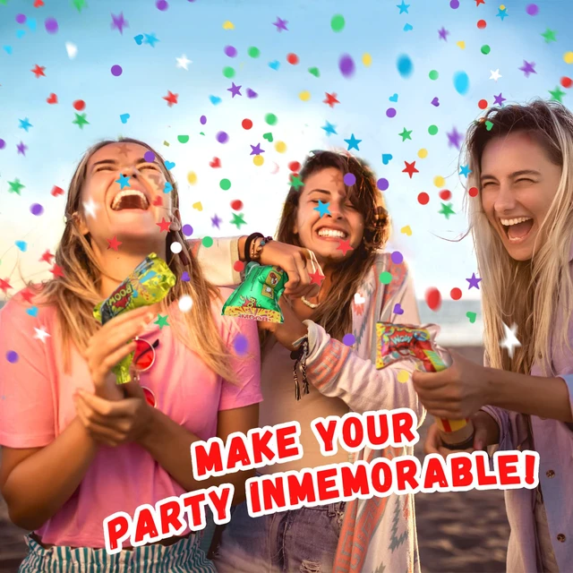 Alt view image 3 of 5 - 30 Pcs Confetti Poppers Party Poppers Confetti Shooter Gun for Birthday | Handheld Fireworks Gun, Multicolor, Wedding Valentine's Day, Party Favors, 30 Pack Confetti Cannon