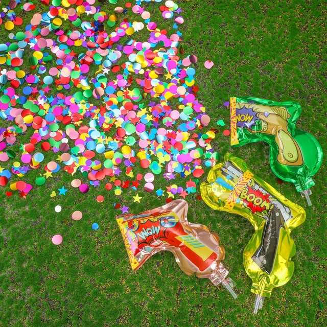 Alt view image 5 of 5 - 30 Pcs Confetti Poppers Party Poppers Confetti Shooter Gun for Birthday | Handheld Fireworks Gun, Multicolor, Wedding Valentine's Day, Party Favors, 30 Pack Confetti Cannon