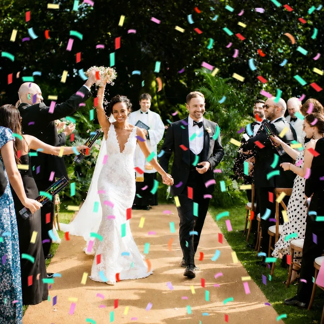 Alt view image 7 of 7 - Confetti Cannon 12 Pack 12 Inch Multicolor Confetti Poppers Biodegradable Paper Party Poppers Launcher Up to 20FT for Graduation, Birthday, Wedding, Christmas New Year & Celebrations