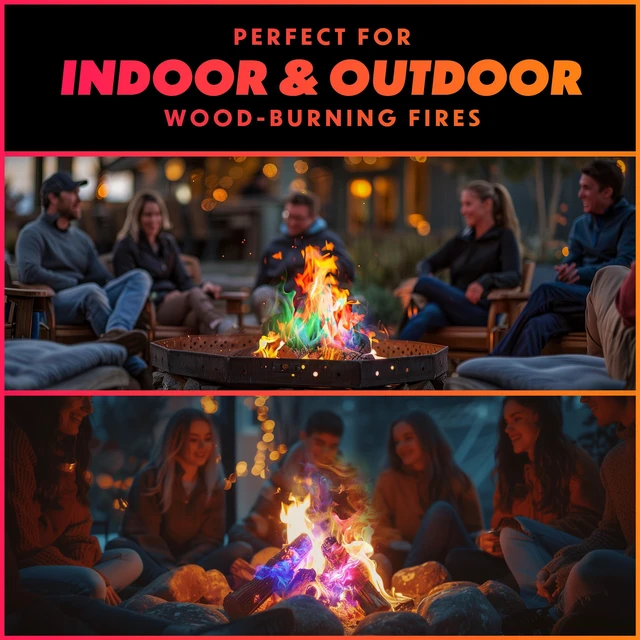 Alt view image 5 of 7 - Fire Color Packets (25 Pack), Vibrant Multi-Color Fire for Fire Pits, Campfires, Bonfires & Fireplaces - Camping Essentials & Outdoor Party Accessories