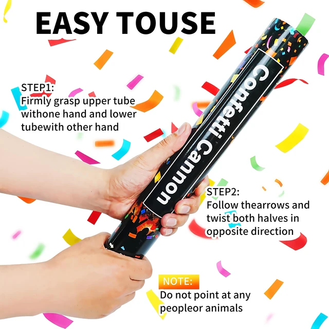 Alt view image 2 of 6 - 16in Biodegradable Confetti Poppers,Confetti Cannons Bulk with Colorful Confettis Design for Holiday Party Favor Supplies,Birthday Holiday Summer Wedding World Cup Party(6Pack)