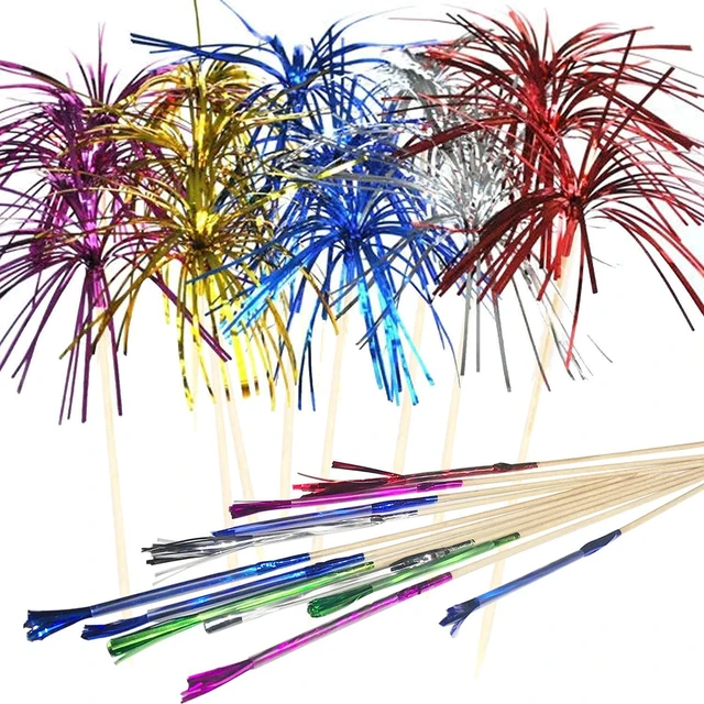 Main image of Cocktail Picks Firework Party Picks 100 Pcs Firework Cake Toppers, Sandwich & Cocktail Picks, Toothpicks for Cake Decoration, Party Supplies