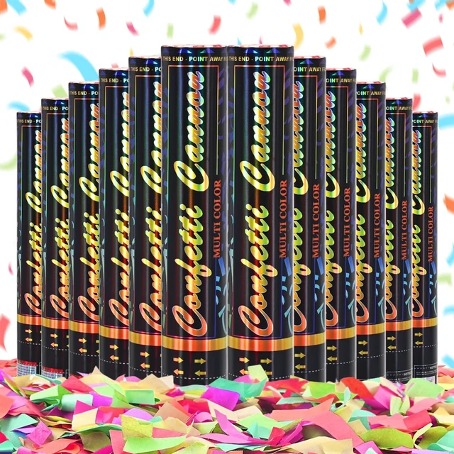 Main image of Confetti Cannon Multicolor 12 Pack Biodegradable Confetti Popper Party Confetti Shooters12 Inch Confetti Popper Cannons Confetti Poppers for Wedding,Birthday,Graduation, New Years Celebration
