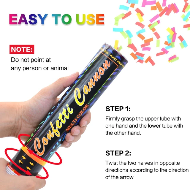 Alt view image 2 of 7 - Confetti Cannon Multicolor 12 Pack Biodegradable Confetti Popper Party Confetti Shooters12 Inch Confetti Popper Cannons Confetti Poppers for Wedding,Birthday,Graduation, New Years Celebration