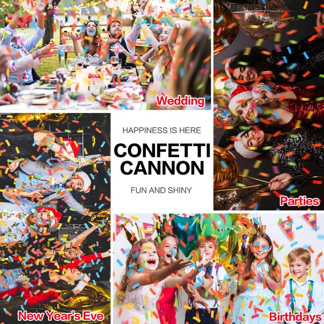 Alt view image 4 of 7 - Confetti Cannon Multicolor 12 Pack Biodegradable Confetti Popper Party Confetti Shooters12 Inch Confetti Popper Cannons Confetti Poppers for Wedding,Birthday,Graduation, New Years Celebration