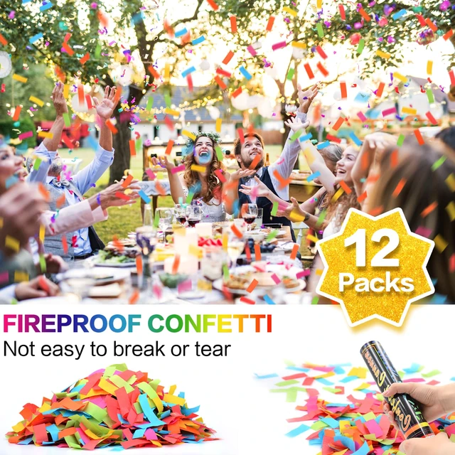 Alt view image 5 of 7 - Confetti Cannon Multicolor 12 Pack Biodegradable Confetti Popper Party Confetti Shooters12 Inch Confetti Popper Cannons Confetti Poppers for Wedding,Birthday,Graduation, New Years Celebration