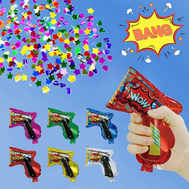 Alt view image 2 of 4 - 24PCS Inflatable Fireworks Gun Confetti Fireworks Handheld Confetti Poppers with Novelty Design Party Supplies for Birthday Christmas Wedding Graduation