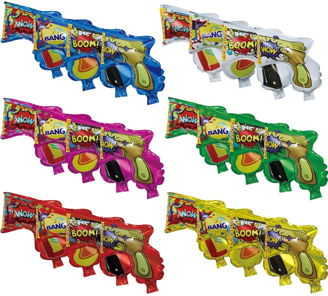 Main image of 24PCS Inflatable Fireworks Gun Confetti Fireworks Handheld Confetti Poppers with Novelty Design Party Supplies for Birthday Christmas Wedding Graduation