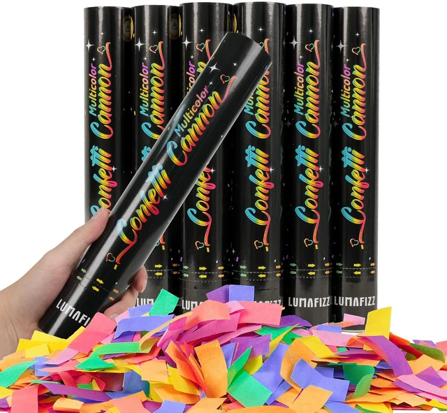 Main image of 12in Confetti Cannons 6pk,Multicolo Eco-Friendly Confetti Poppers | for PartyBirthdayChristmas EveWeddingNew Year Celebration