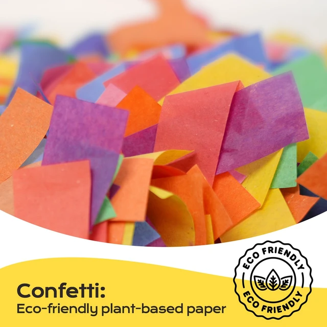 Alt view image 4 of 7 - 12in Confetti Cannons 6pk,Multicolo Eco-Friendly Confetti Poppers | for PartyBirthdayChristmas EveWeddingNew Year Celebration
