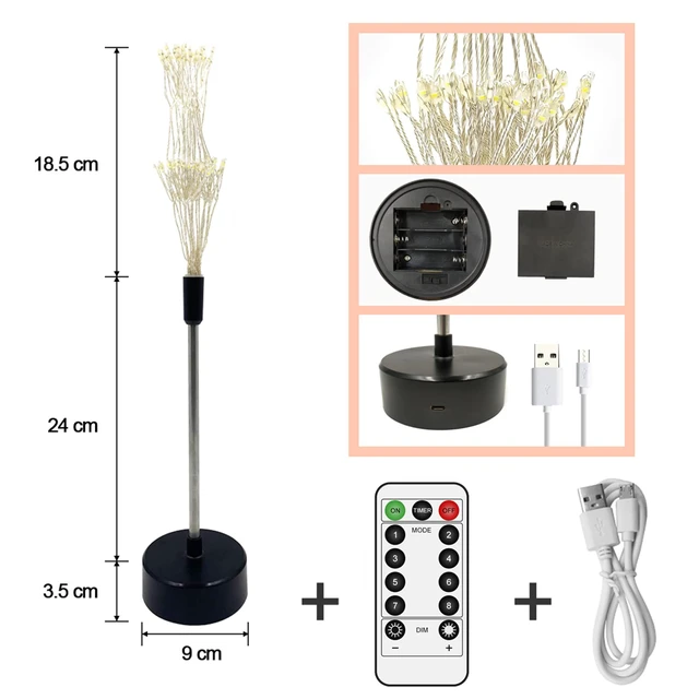 Alt view image 4 of 7 - Table Firework Light Mini Table Centerpiece Lights,120 LED Fairy Light Starburst Lighting Banquet Table Center Piece Decoration Light Up Star, Battery Operated, for Dinner Indoor Christmas Party Decor
