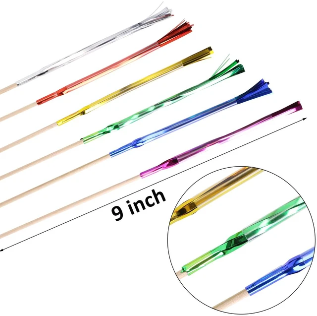 Alt view image 2 of 7 - Foil Firework Cupcake Toppers 50Pcs 9 Inch Multicolor Cake Cocktail Food Fruit Drinks Picks Toothpick Sticks for Christmas Birthday Wedding Bridal Shower Graduation Party Decoration