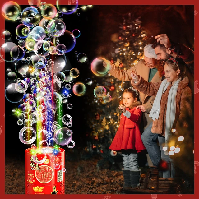 Alt view image 2 of 4 - Fireworks Bubble Machine (20 Holes) with Dazzling RGB LED Lights | Automatic Sparklers Blower Toys, Bubble Maker for Kids Party Wedding Christmas Chinese New Year, Birthday Balloons Decoration