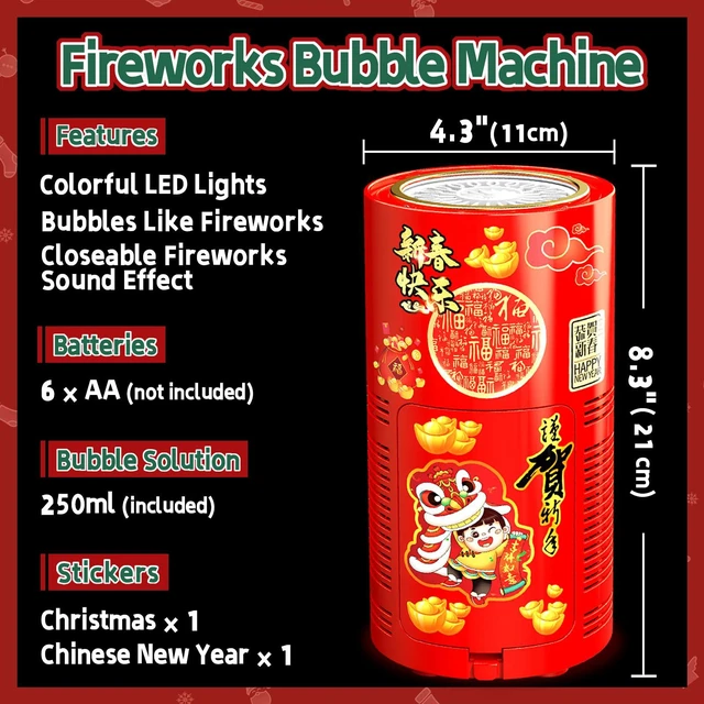 Alt view image 3 of 4 - Fireworks Bubble Machine (20 Holes) with Dazzling RGB LED Lights | Automatic Sparklers Blower Toys, Bubble Maker for Kids Party Wedding Christmas Chinese New Year, Birthday Balloons Decoration