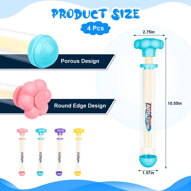 Alt view image 2 of 6 - 4pack Fireworks Shaped Water Gun, Couple Romance Firework Style Water Spray Gun, Large Capacity Fire Works Watergun for Bathing, Pool, Party Entertainment, Concert Family Gathering Marriage Proposal