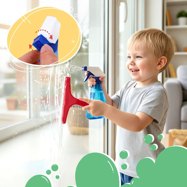 Alt view image 3 of 7 - 8-Piece Kids Cleaning Set with Toy Vacuum and Broom | Toddler-size broom and toy vacuum encourage household role play, coordination and pretend play, gift for boys girls ages 3-6