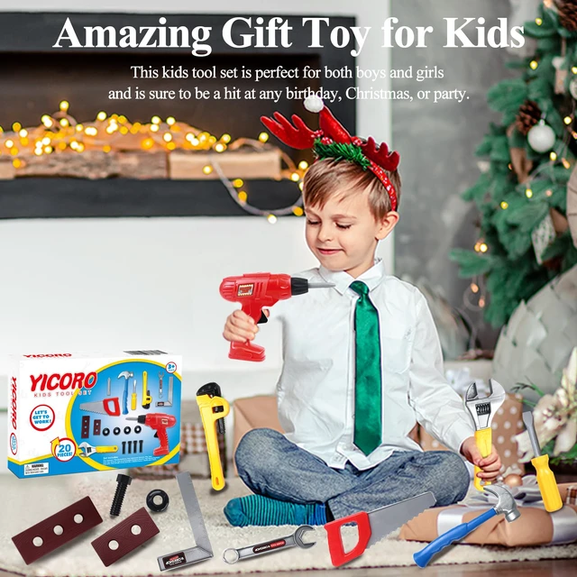 Alt view image 6 of 7 - Kids Tool Set 20 PCS Toddler Tool Set with Toy Drill, Pretend Play Kids Toys for Ages 3,4,5,6,7,8 Years Old, Boy Toys, Girl Toys