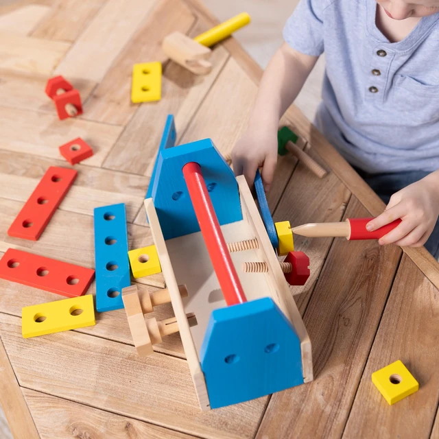 Alt view image 2 of 7 - Take-Along Tool Kit Wooden Construction Toy (24 pcs) | 24 Wooden Pieces, Kid Friendly Tools, Montessori Inspired, Pretend Play Construction Toys, Preschool Toys for Kids, Ages 3+