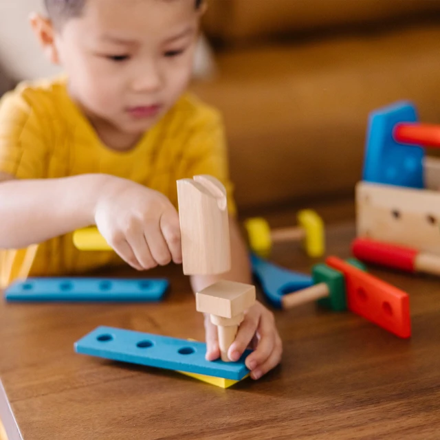 Alt view image 7 of 7 - Take-Along Tool Kit Wooden Construction Toy (24 pcs) | 24 Wooden Pieces, Kid Friendly Tools, Montessori Inspired, Pretend Play Construction Toys, Preschool Toys for Kids, Ages 3+