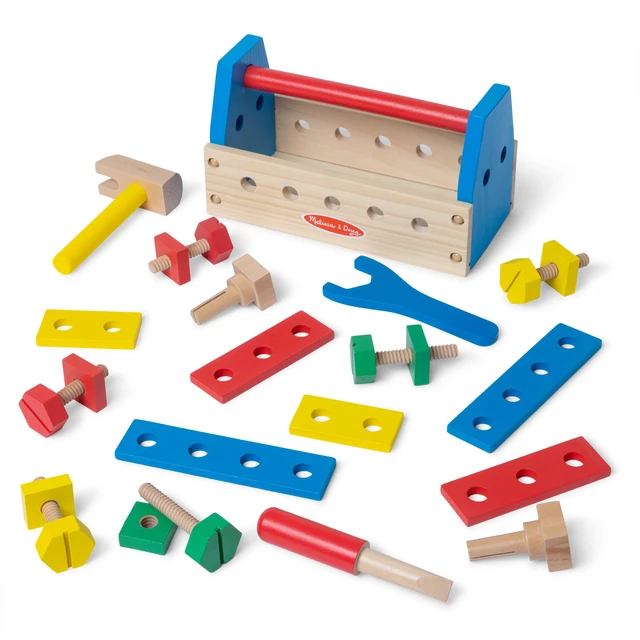 Alt view image 4 of 7 - Take-Along Tool Kit Wooden Construction Toy (24 pcs) | 24 Wooden Pieces, Kid Friendly Tools, Montessori Inspired, Pretend Play Construction Toys, Preschool Toys for Kids, Ages 3+