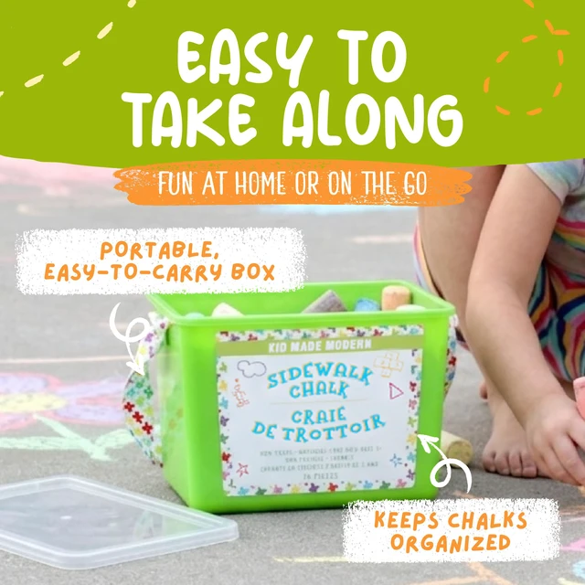 Alt view image 6 of 7 - Non Toxic Sidewalk Chalk Bucket (24 Count) - Washable Colored Chalk Bulk Set for Kids and Toddlers Outdoor Games