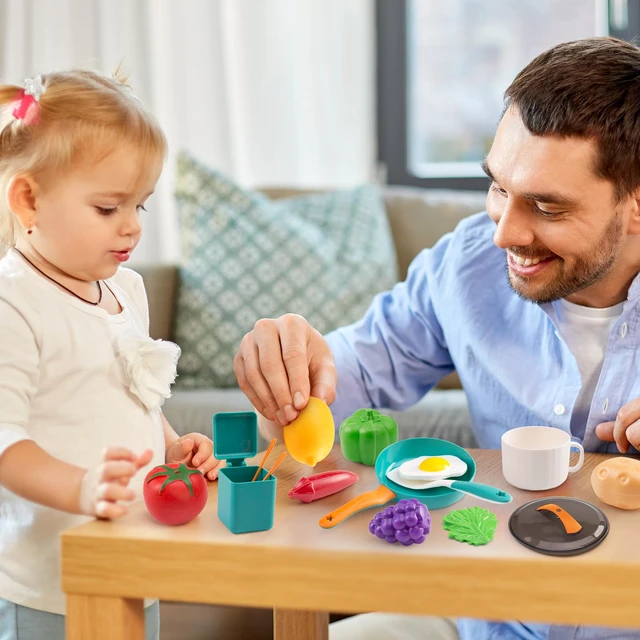 Alt view image 6 of 7 - 60Pcs Kids Mini Play Kitchen Accessories, Pretend Cooking Play Set with Cookware, Tableware & Fruit & BBQ Sets, Learning Gift for Boys, Girls, Toddlers,Green