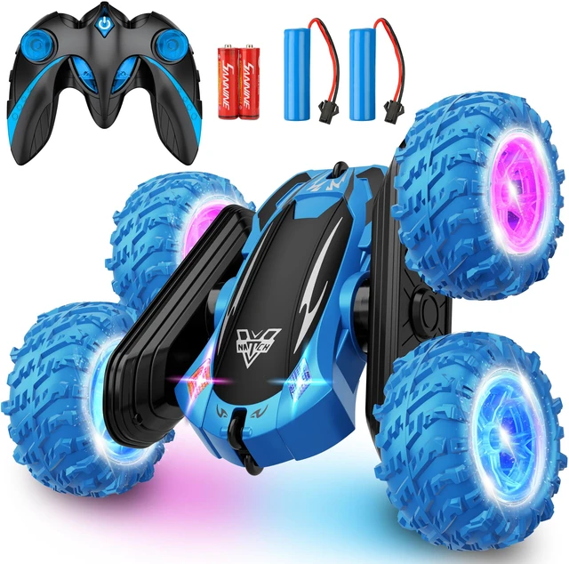 Main image of Remote Control Car, 2.4GHz Double Sided 360° Flips RC Stunt Car | LED Wheels & Headlight 4WD Race Stunt Car, High Speed Off Road Cars Toy Gift for 3 4 5 6 7 8-12 Year Old Boy Toys (Blue)