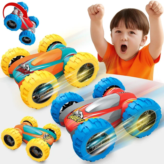 Main image of Car Toys for Toddler Boys, Push and Go Monster Truck Toys for Kids 3-5 | Double-Sided Toy Cars, 360° Flip Stunt Trucks, Friction Powered Car Toy for 3 4 5 6 7 Year Old Boy, Christmas Birthday Gifts